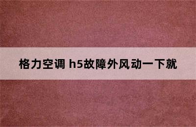 格力空调 h5故障外风动一下就